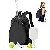 bergsalz Tennis & Pickleball Bag for Women Men, Fits 1 Racket or 2 Paddles, Lightweight Waterproof Tennis Backpack with Shoe Compartment & Wet Pocket For Training, Gym & Travel