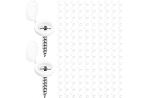 Runseaway 150Pcs White Plastic Screw Covers, Hinged Screw Cover Caps, Hinged Fold Over Caps Dust Washers Snap Flip Tops for Screw Protection