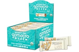 GoMacro MacroBar Mini Organic Vegan Snack Bars - Coconut + Almond Butter + Chocolate Chips (0.90 Ounce Bars, 24 Count)