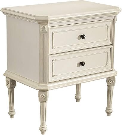 Xcxdx Vintage Bedside Table With 2 Drawers American Country Style Chic Nightstand Storage Unit Wood White Telephone Cabinet Amazon Co Uk Kitchen Home