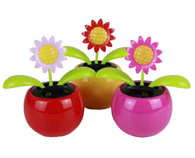 HAAC 4er Set Solar Wackelblume Blume Motiv Sonnenblume farbig