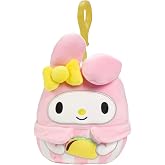 Squishmallows Squishmallow My Melody Hello Kitty and Friends 3.5 inch Clip-On Plush, Pink Stripes with Taco, Small