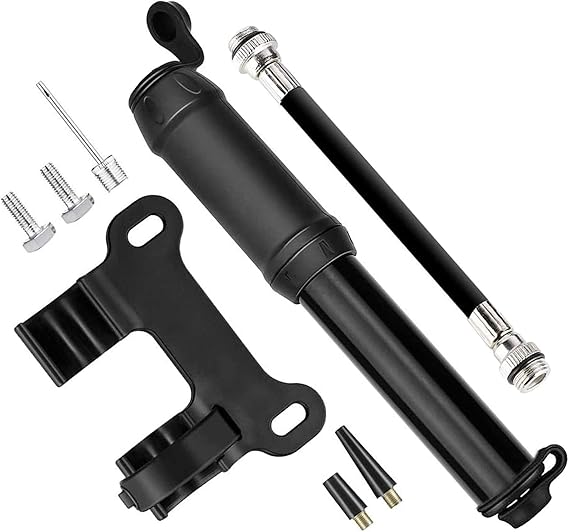 Pompa Da Bici Portatile Universale - Doppia Valvola Presta/Schrader, Fino A 100 PSI Con Ago Per Palloni - Foto 13