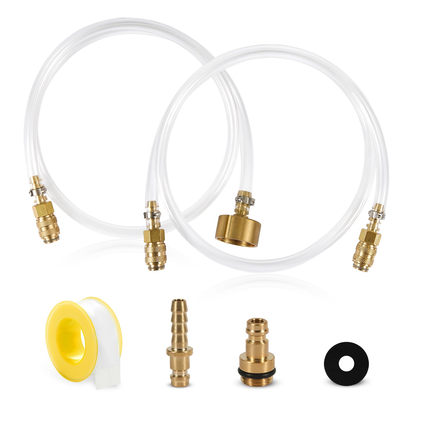 XIHIRCD 2pcs Hydraulic Steering Bleed Kit, Boat Bleed Filler Tube Kit with Brass Swivel & Overflow Tape Compatible with Seastar Outboard Inboard Sterndrive Hydraulic Helms Marine Tool Kit