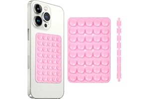 Hlija Suction Cup Phone Case Mount Double-Sided,Silicon Sticky Phone Stand for iPhone and Android, Hands-Free Strong Grip Holder for Selfies and Videos - Baby Pink