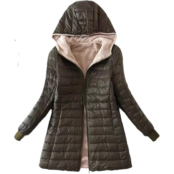 Womens Lamb Velvet Jacket Zipper Hooded Long Sleeve Slim Fit Solid