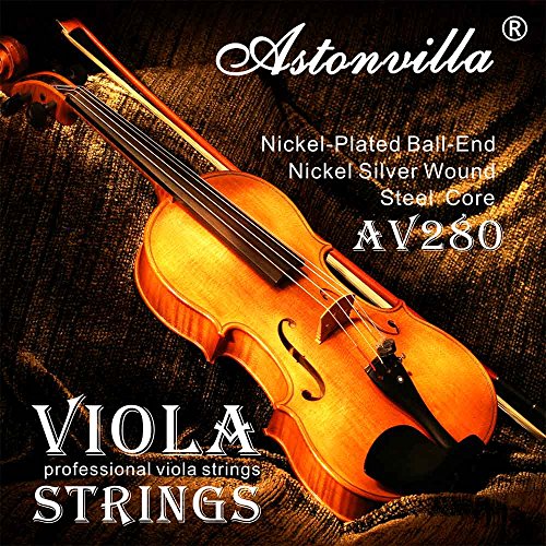 Viola String Strings Full Set (E-A-D-G) Steel Core Nickel-Silver Wound with Nickel-plated Ball End for 14"-16" Violas