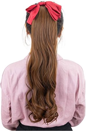 Amazon 蝶結びポニーテールウィッグ カールポニーテール可愛い巻き髪エクステ ヘアアクセサリーかつら ロング部分ウィッグ つけ毛 蝶結び Alileader ビューティー 通販