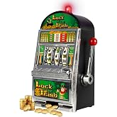 Real Slot Machine Bank - Luck of the Irish Las Vegas Casino Slots with Flashing Lights and Realistic Jackpot Sounds 6 x8.75x15 Inch Casino Machine Accepts 98-Percent of World Coins by Trademark Poker