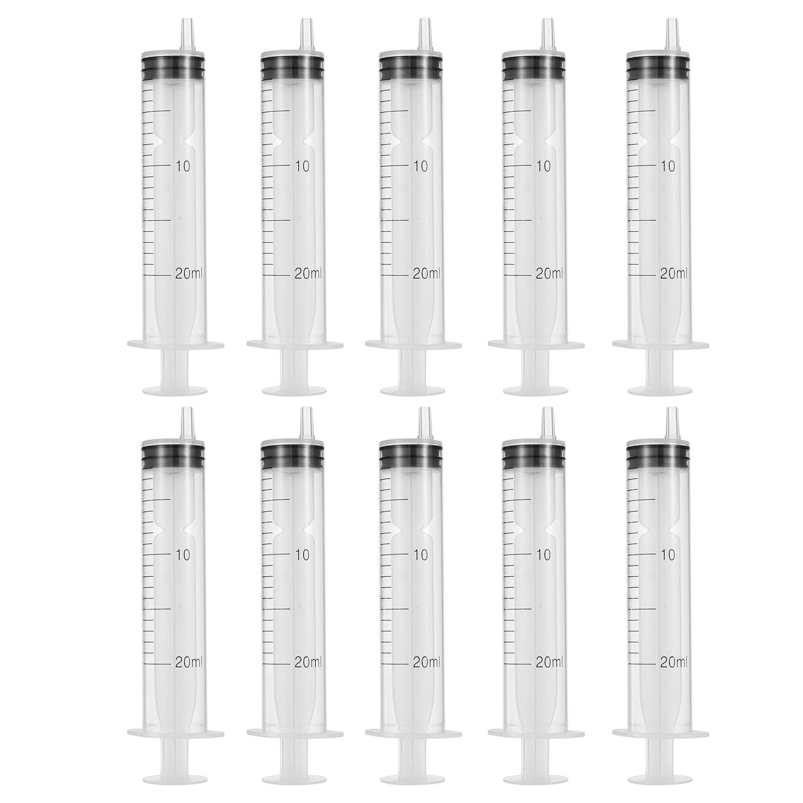 Bestomrogh 10 Pack 20 ML Syringe without Needle Plastic Liquid Measuring Syringe for Liquid Experimental Measurement Pet Feeding and Plant Watering