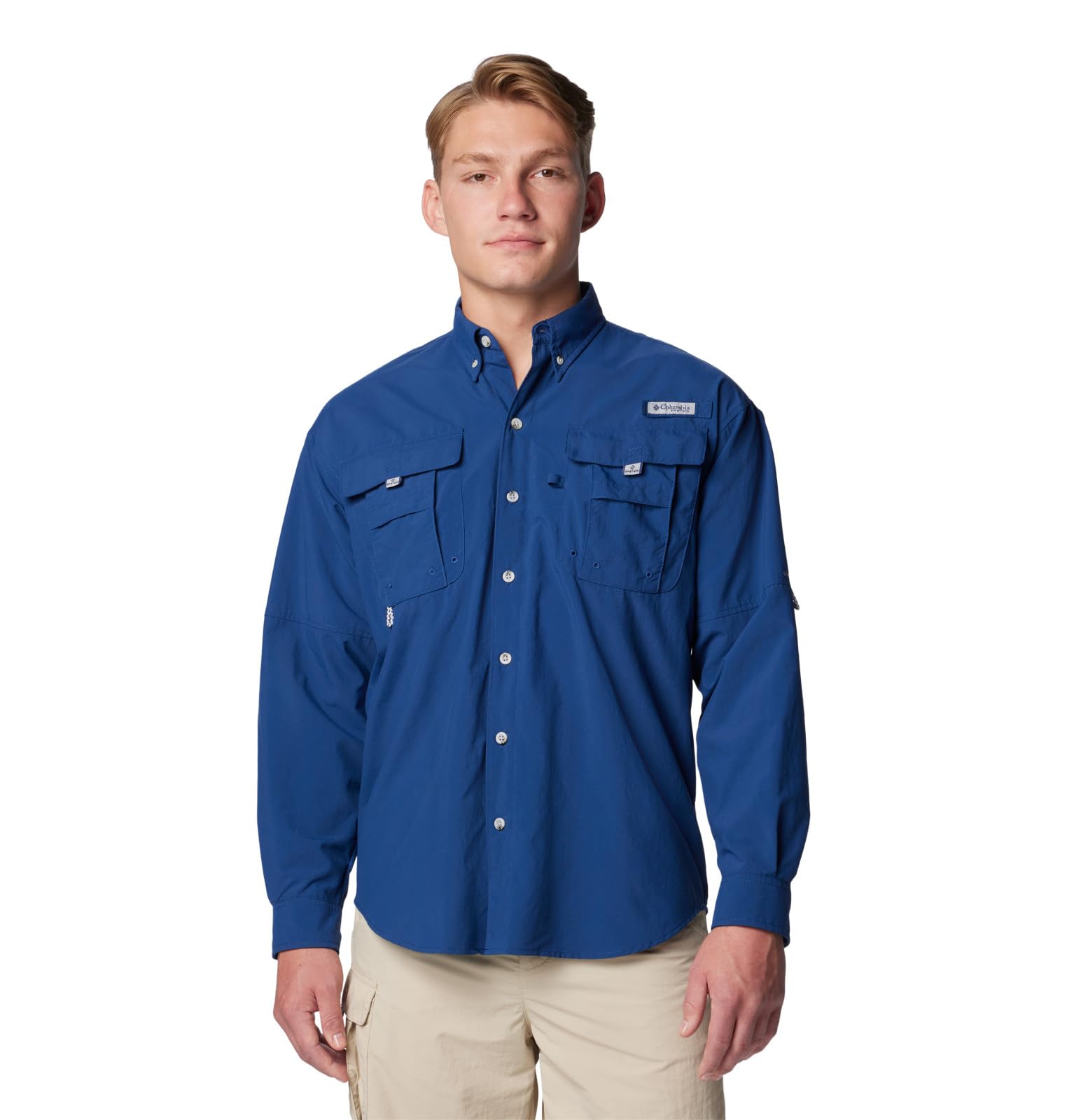 Columbia Mens PFG Bahama II Long Sleeve Fishing Shirt, Carbon, X-Small