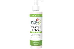 PURA 1st Wellness Professional Herbal Massage Lotion, 8oz, Hypoallergenic Formula for Muscle Relief, Professional Deep Tissue Therapy, Unscented Massage Lotion for Physical Therapy and Recovery