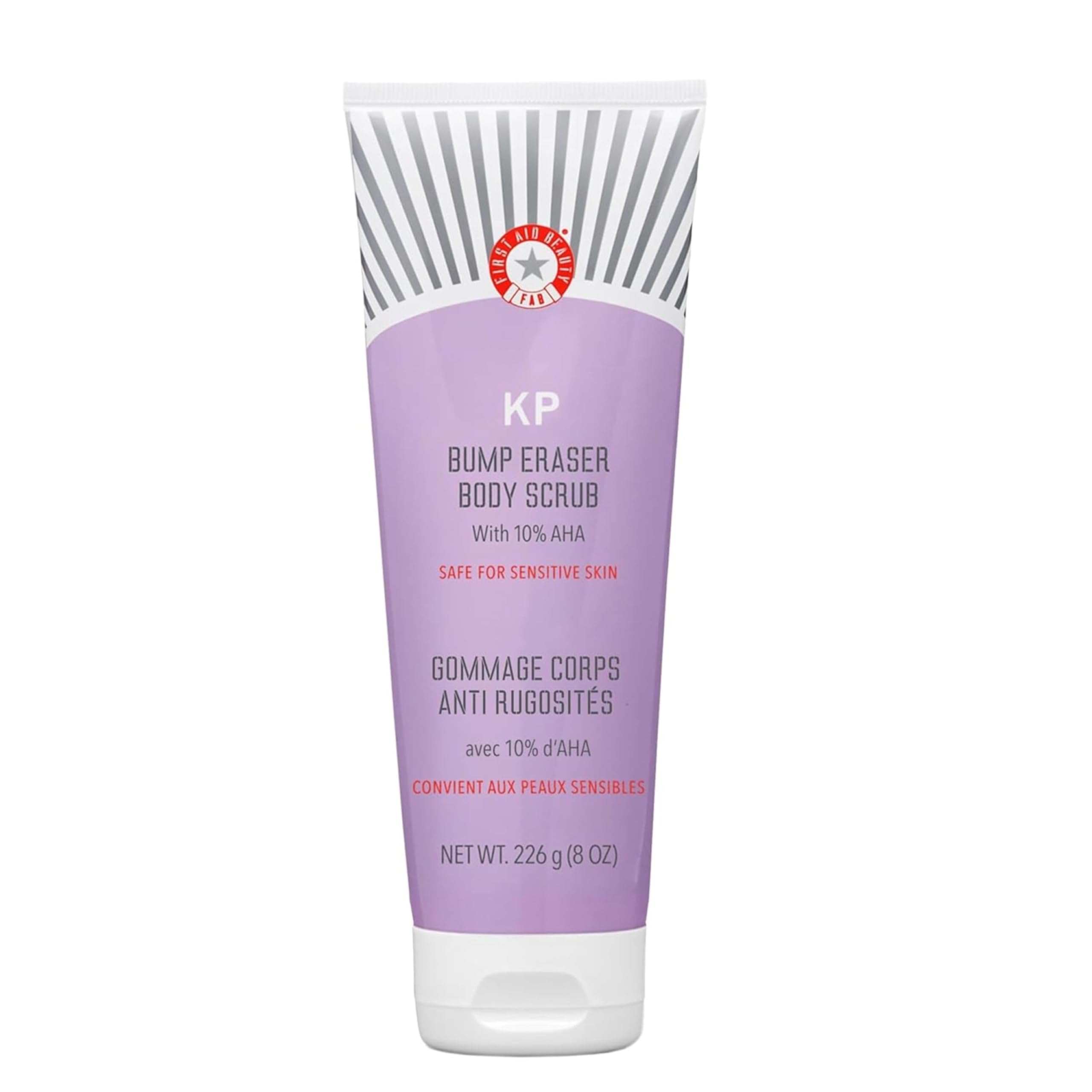 First Aid Beauty KP Bump Eraser Exfoliating Body Scrub Exfoliator for Bumps + Chicken Skin from Keratosis Pilaris with 10% AHA (Glycolic + Lactic Acids) 226 g