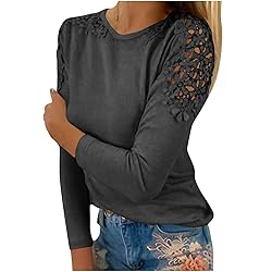Women's Plus Size Long Sleeve Shirts Lace Hollow