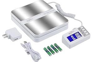 Weighmax 130Lb x0.1OZ Extended Display Digital Shipping Postal Scale, White