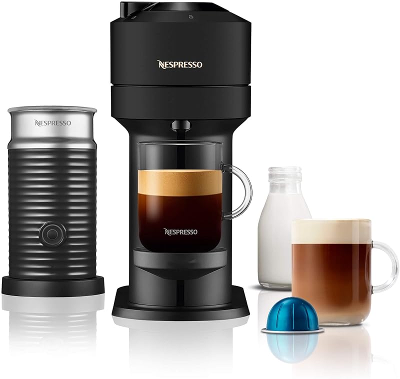 Nespresso Vertuo Next Automatic Coffee Machine with Milk Frother Matt Black