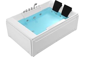 Empava Whirlpool Bathtub Massage Soaking SPA Chromatherapy Jets Tub Model 2021 72JT367