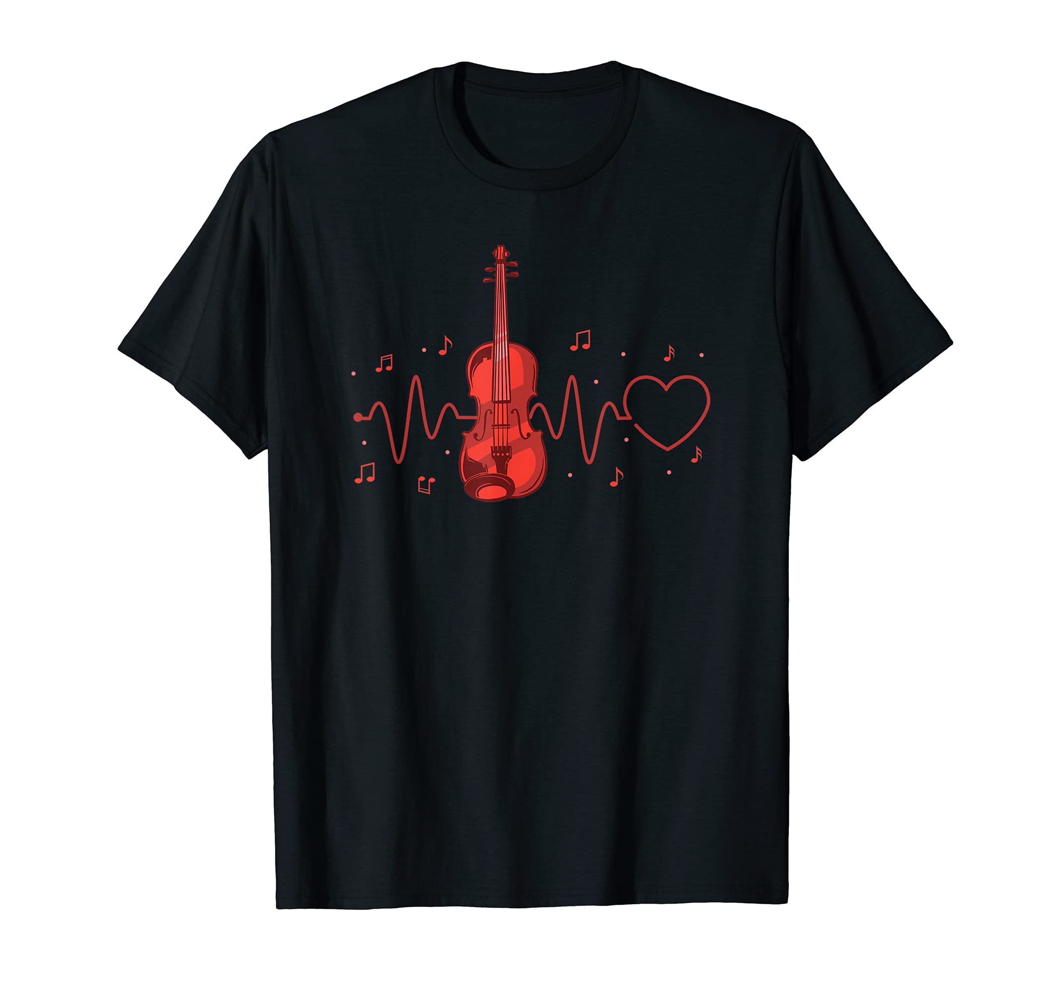 Violin Heartbeat Violinist Orchestra Violin Player Teacher T-Shirt