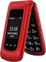 CHAKEYAKE G380D Senior Flip Phone Big Buttons SOS 1000mAh GSM Unlocked Red