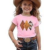CM C&M WODRO Toddler Baby Girls Cowgirl Shirts Rodeo Western Cow Graphic T-Shirt Short Sleeve Kids Summer Cotton Tee Tops