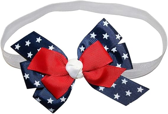 red white and blue baby headband