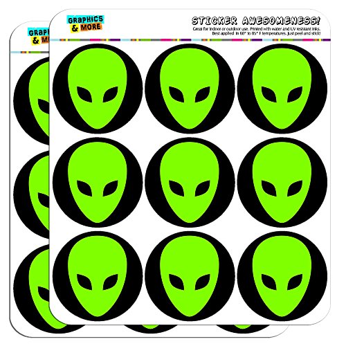 Alien Head Roswell 2" Planner Calendar Scrapbooking Crafting Stickers - Opaque