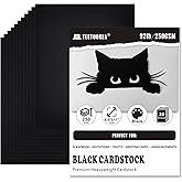 30 Sheets Black Cardstock Paper 8.5 x 11, 92lb/250gsm Card Stock | Thick Heavyweight Printer Paper for Construction, Invitations, Scrapbooking, Crafting, DIY Projects, Decor &amp; Drawing