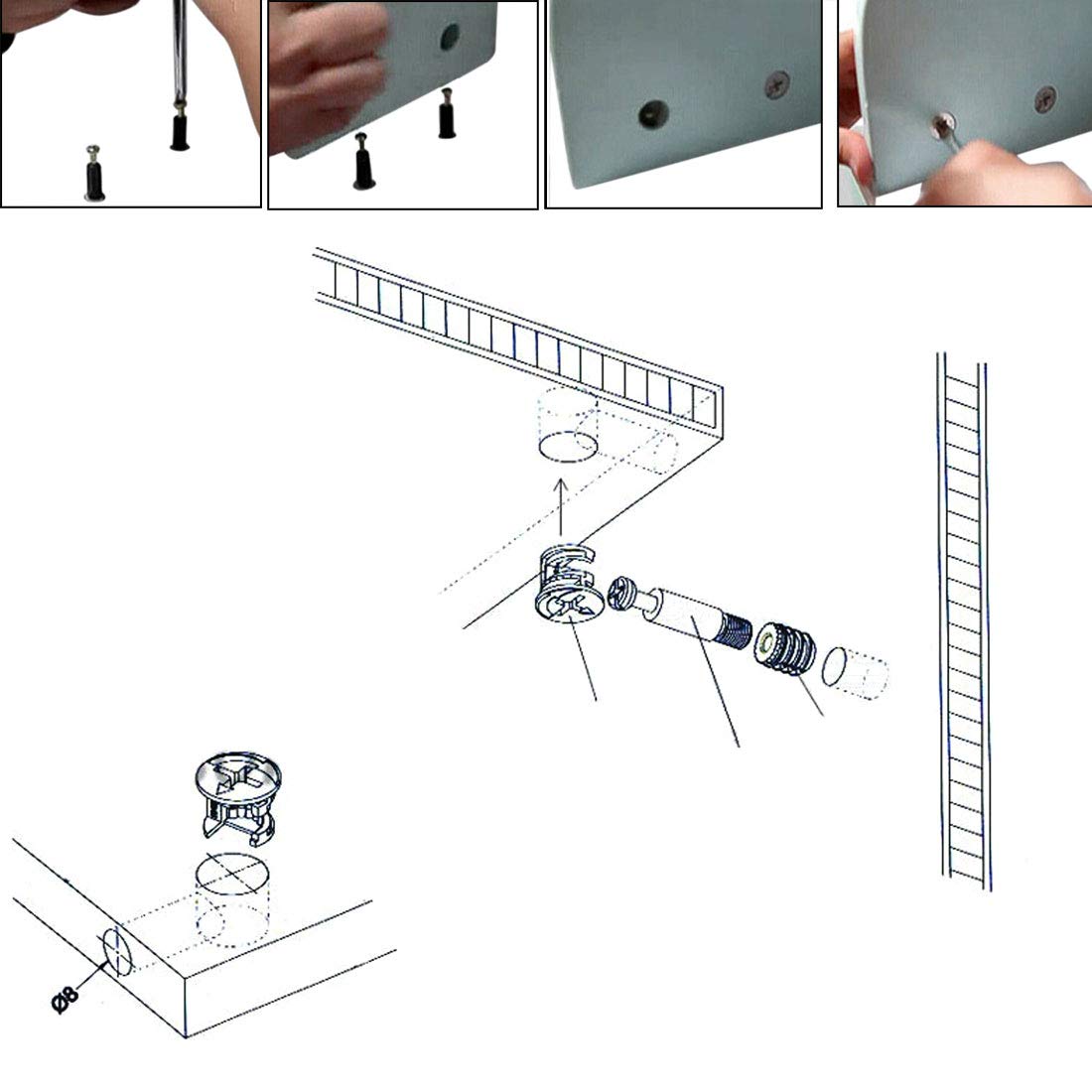 Kit Fissaggio Rubinetto Lavandino M8 - Bullone, Staffa E Chiave Angolare - Foto 7