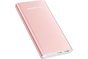 EnergyCell Pilot 4GS Portable Charger 12000mAh Fast Charging Power Bank Dual 3A High-Speed Output Battery Pack Compatible with iPhone 16 15 14 13 12 11 and More (Rose Gold)