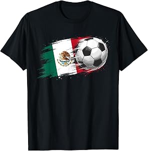 Mexico Soccer Ball Mexico Flag T-Shirt