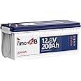 12V 200Ah LiFePO4 Battery, 2560Wh Lithium Deep Cycle Marine/RV Battery with Built-in 100A BMS, Ideal for Trolling Motor, RV, Solar Panel Systems, and Off-Grid Power Solutions (1 pcs, 12V 200Ah)