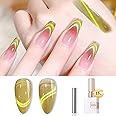 Double Rhythm 0.5 OZ Cat Eye Gel Polish with Magnet 15ML Holographic Glitter Shimmer Translucent Jelly Color Magnetic Nail Polish Salon DIY at Home (MC1018)