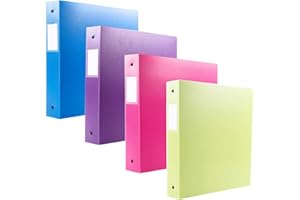 Filexec 3-Ring Binder, 1", Neon (50573-64970) - 12 Pack, Blue, Hot Pink, Purple, Green