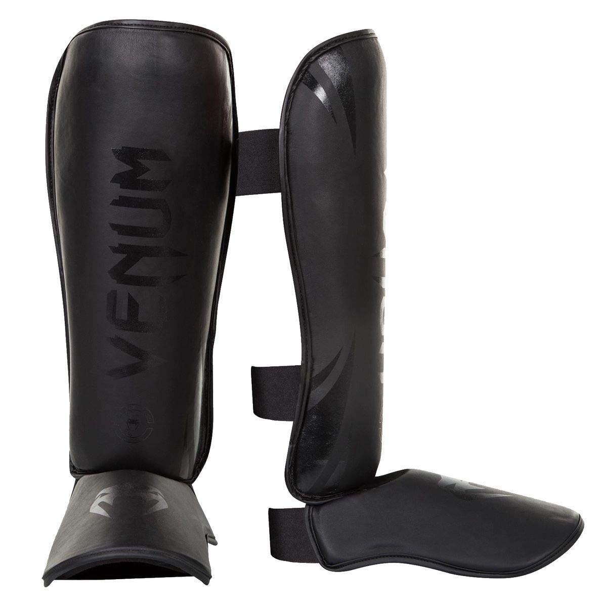 Espinilleras Venum Challenger Standup, Negro/Negro, Medianas