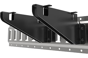 Famiron 2 Pack E-Track Fixed Shelf Brackets, Black Steel, E-Track Accessories for Enclosed Trailer, Truck, Warehouse