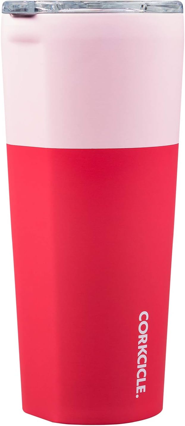 Corkcicle 24oz Tumbler - Color Block Collection - Triple Insulated Stainless Steel Travel Mug, Color Block Shortcake