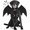 Bat Wings Halloween Costume for Large Dogs - Pumpkin Bell Pet Cosplay Party Dress Up (L)