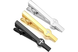 Dannyshi Tie Clips for Men 3Pcs Tie Bar Clip Set Personalized Gifts Suitable for Wedding Anniversary Business