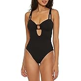 Becca Womens Modern Edge One Piece Swimsuit, Plunge Neck, Bathing Suits for Women