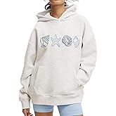 Cute Hoodies for Teen Girls Women Y2k Floral Graphic Oversized Sweatshirt Long Sleeve Aesthetic Preppy Clothes