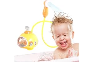 Baby Bath Toy with Shower Head Electric Submarine Bathtub Toy Sprinkler Shower Head Pool Spray Water No Battery Yellow, Baby 