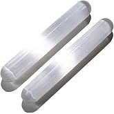 KALIFANO 2 Pack Selenite Wand with Healing &amp; Calming Effects - High Energy Crystal Used for Cleansing and Protection (Information Card Included)