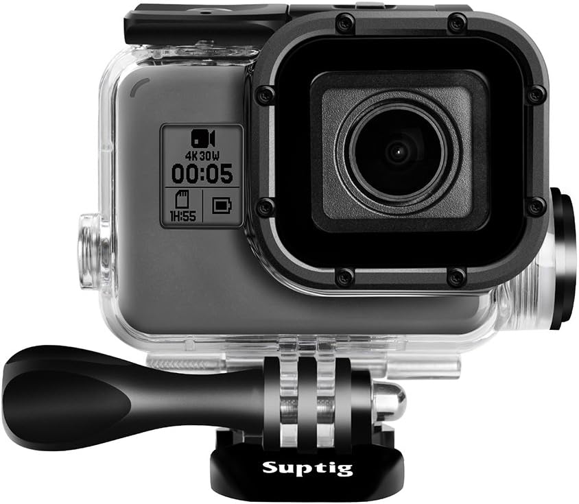 Suptig Waterproof Case for Gopro Hero 7, 6, 5 & 2018 - Underwater Dive Housing to 164ft (50 Meters), Transparent + black - Image 3
