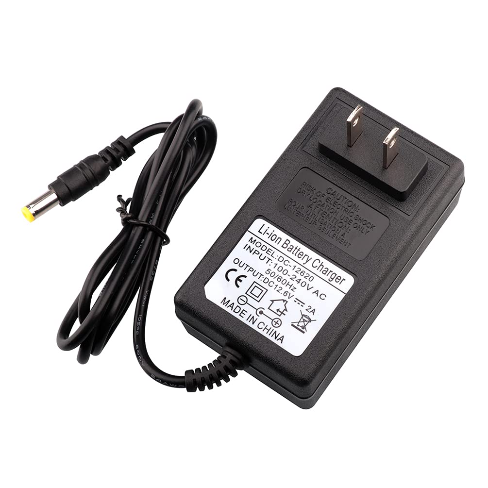 Photo 1 of 12.6V Charger Lithium ion 12V-2A Charger AC/DC for Most 12V Massager 11.1V 10.8V 3Series Battery Pack Charge DC 5.5X 2.5mm / 2.1mm
