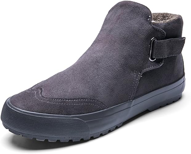 Amazon スフォン 冬 裏起毛 ショートブーツ メンズ スエード ベルクロ ボア スニーカー ハイカット カジュアル 防寒靴 滑り防止 保温 暖かい 綿靴 歩きやすい おしゃれ ファッション ブーツ