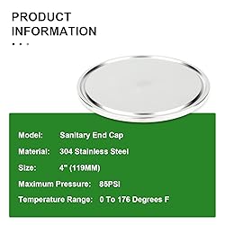 TAISHER 5PCS 304 Stainless Steel 4" Tube OD