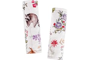 CARUILI Car Seat Strap Pads for Babies Kids, Gray Infant Car Seat Strap Covers, Double-Sided Use, Super Soft, Car Seat Shoulder Strap Pads for Baby Car Seat, Baby Swing, Animal Pattern