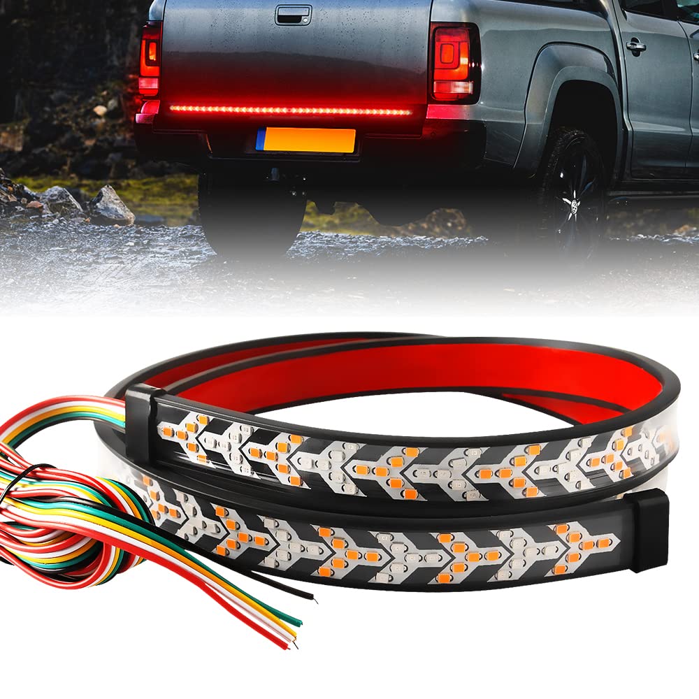 Photo 1 of KaiDengZhe Arrow 48 Inch 432LED Truck Tailgate Light Bar Strip RED Brake Sequential Amber Turn Signal Lights Double Flashing Light Tail Light Bar for Pickup Trailer SUV RV Van-1PCS