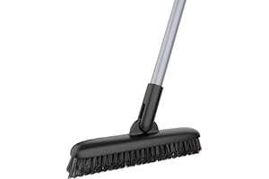 MR.SIGA Grout Scrub Brush with Long Handle, Shower Floor Scrubber for Cleaning, Tile Scrub Brush with Stiff Bristles