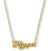 Sorority Shop Kappa Kappa Gamma Necklace — Retro Font Design with 18K Gold Plating, Kappa Kappa Gamma Gifts for Women